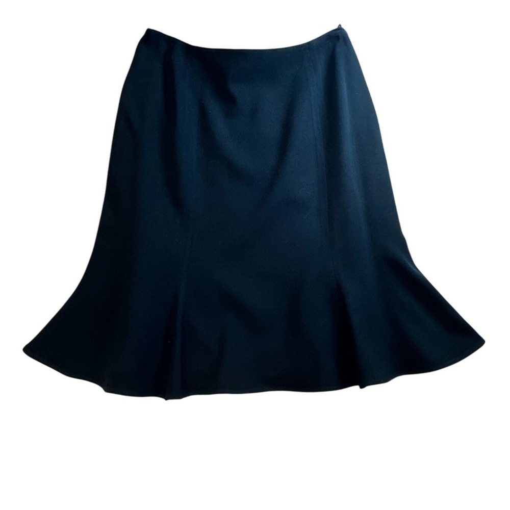 Talbots Petite Black Lined Skirt A-Line Career Office Flared Size 4 Classic‎